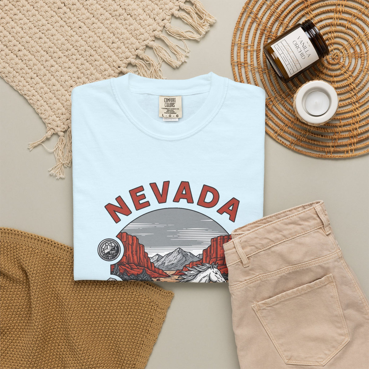Nevada State Vintage Travel Tourist Graphic Tee Unisex 100 Cotton Comfort Colors T-Shirt