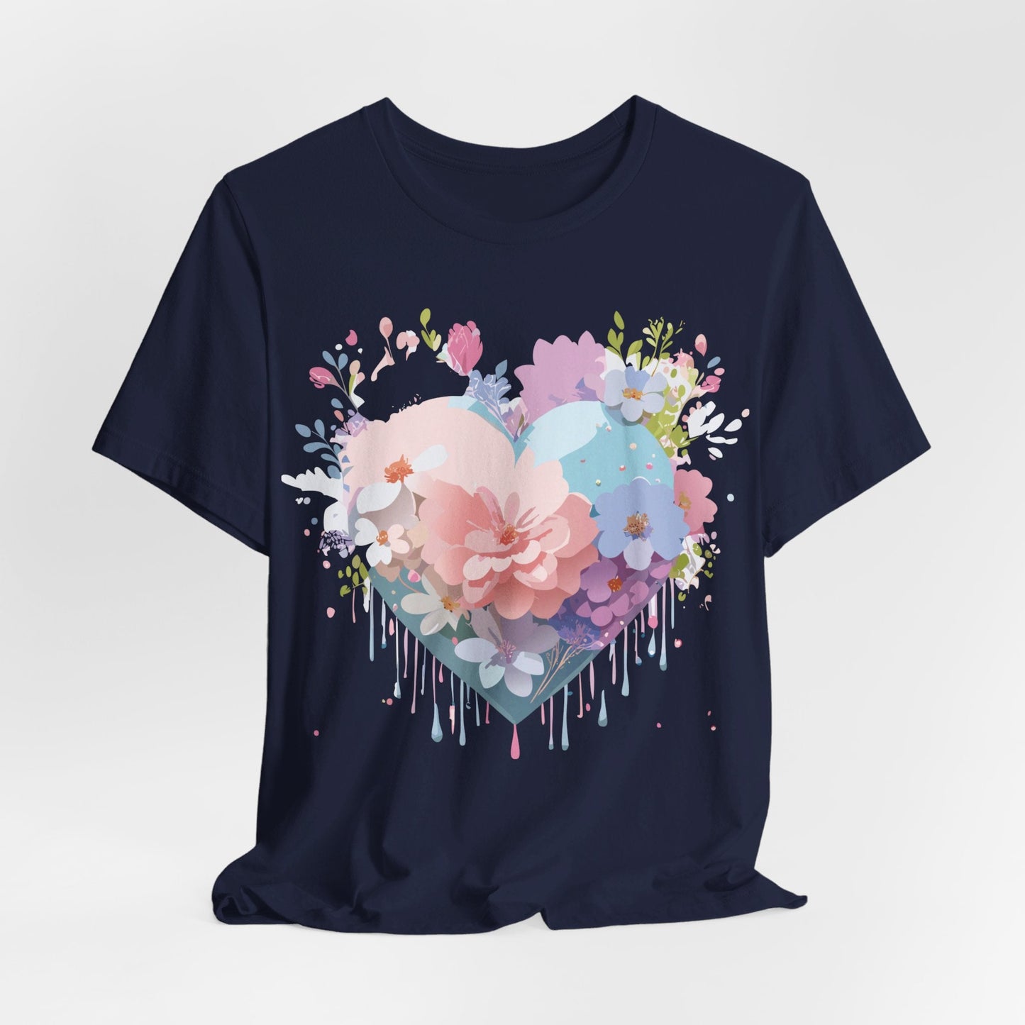 Valentine Day Graphic Unisex 100 Cotton Vintage Artwork with Love and Flower Design Tee 32