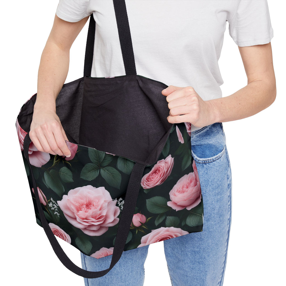 Floral Print Poly Canvas Weekender Bag 9
