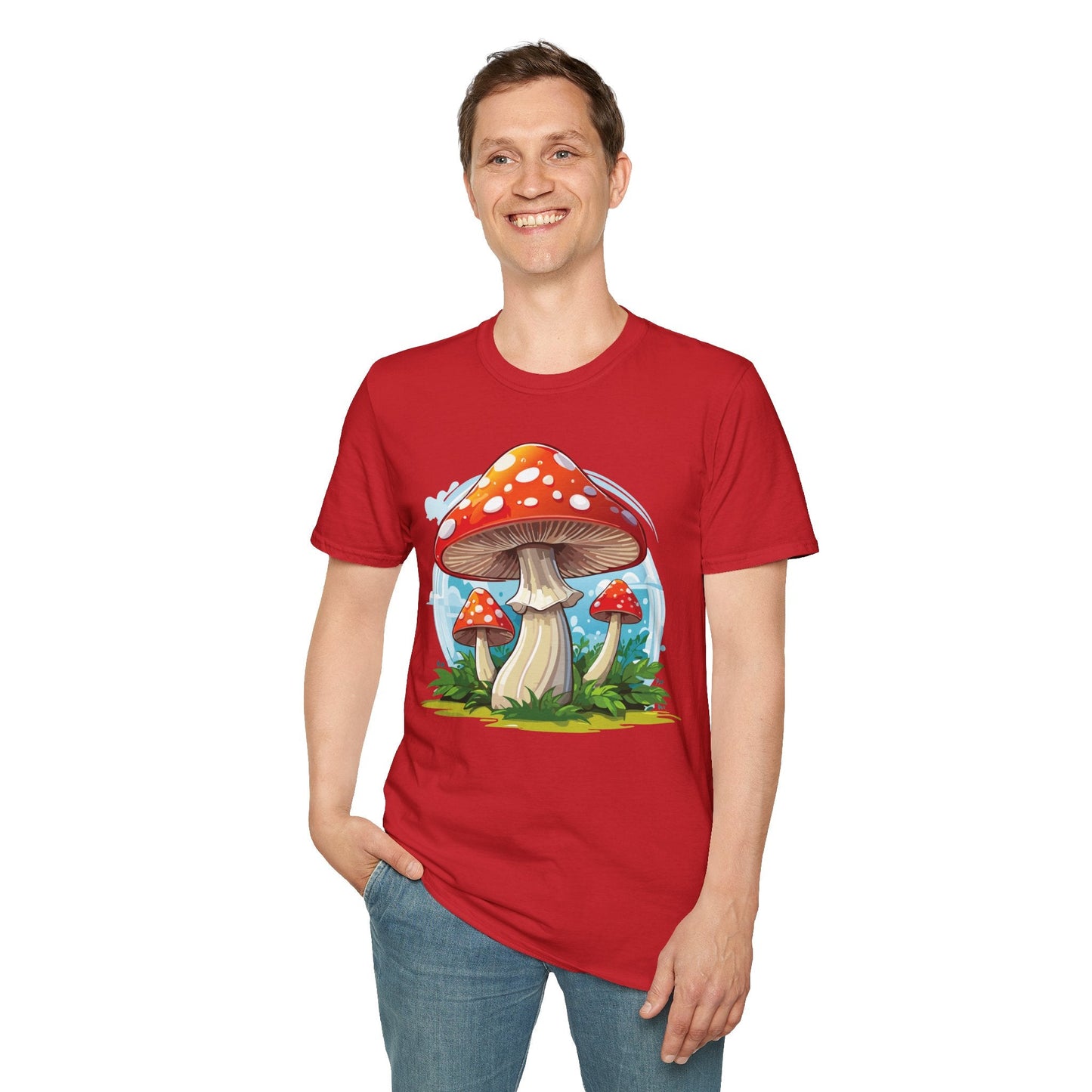 Funny Mashroom Graphic Unisex Softstyle Cotton With Cartoon Illustration Design 20