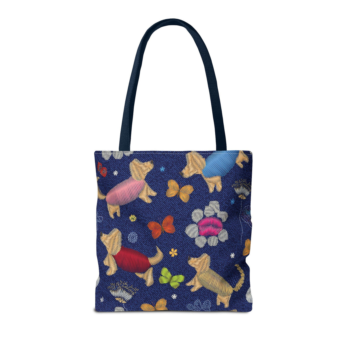 Denim Fabric Imitation Print Unisex Canvas Bag Poly Spun 3 Sizes Tote Bag 191-4