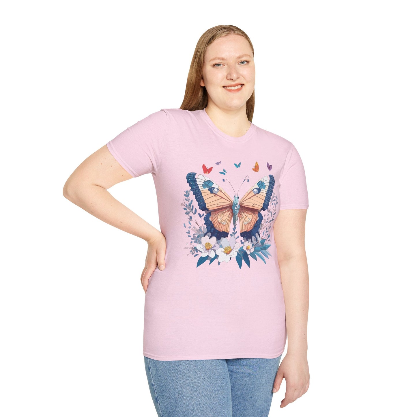 Unisex Butterfly Shirt Monarch Design Gildan Softstyle 64000 Short Sleeve Tee For Men And Women