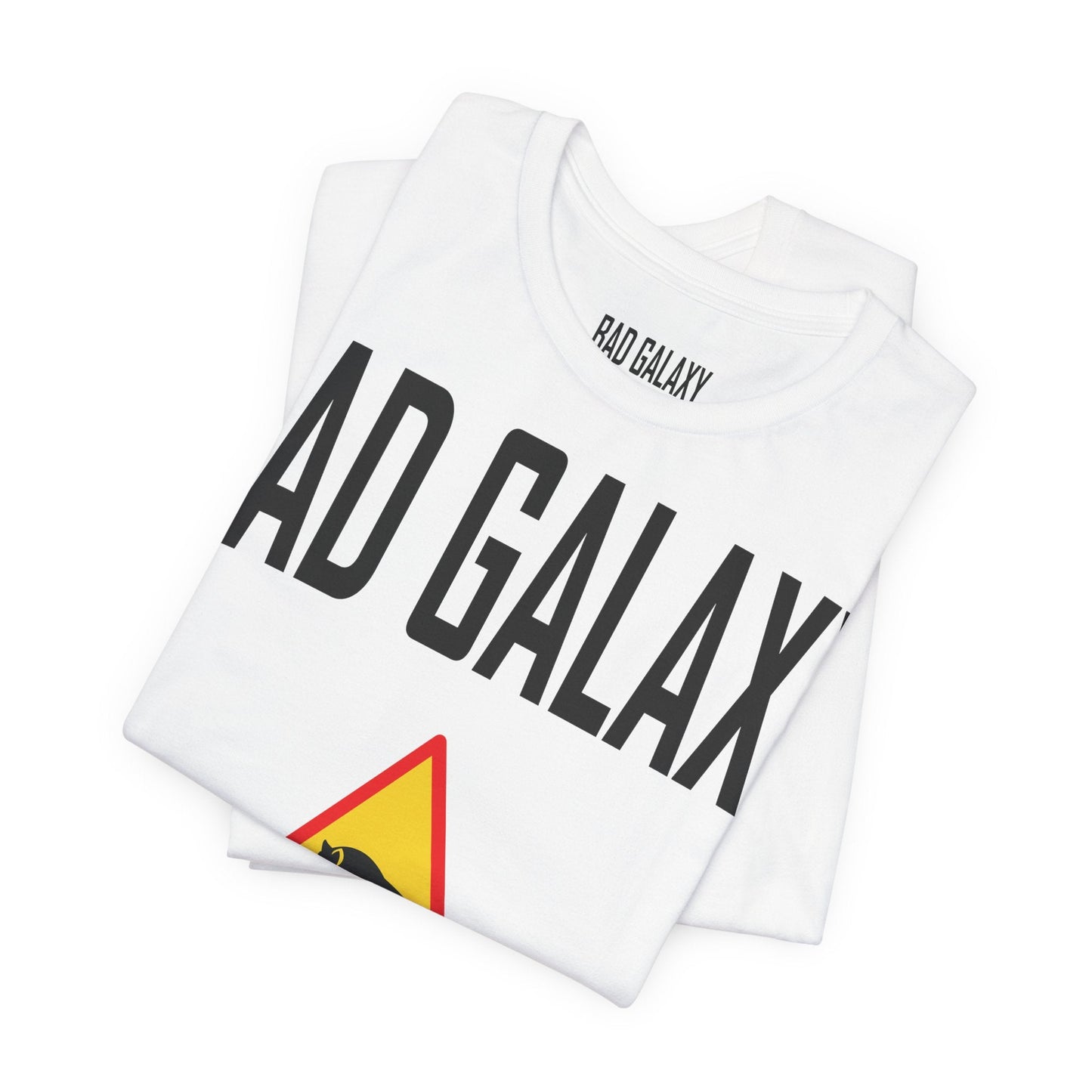 Tee Shirt With Red Stamp Designed And Printed In The USA By Bad Galaxy 100 Percent Cotton