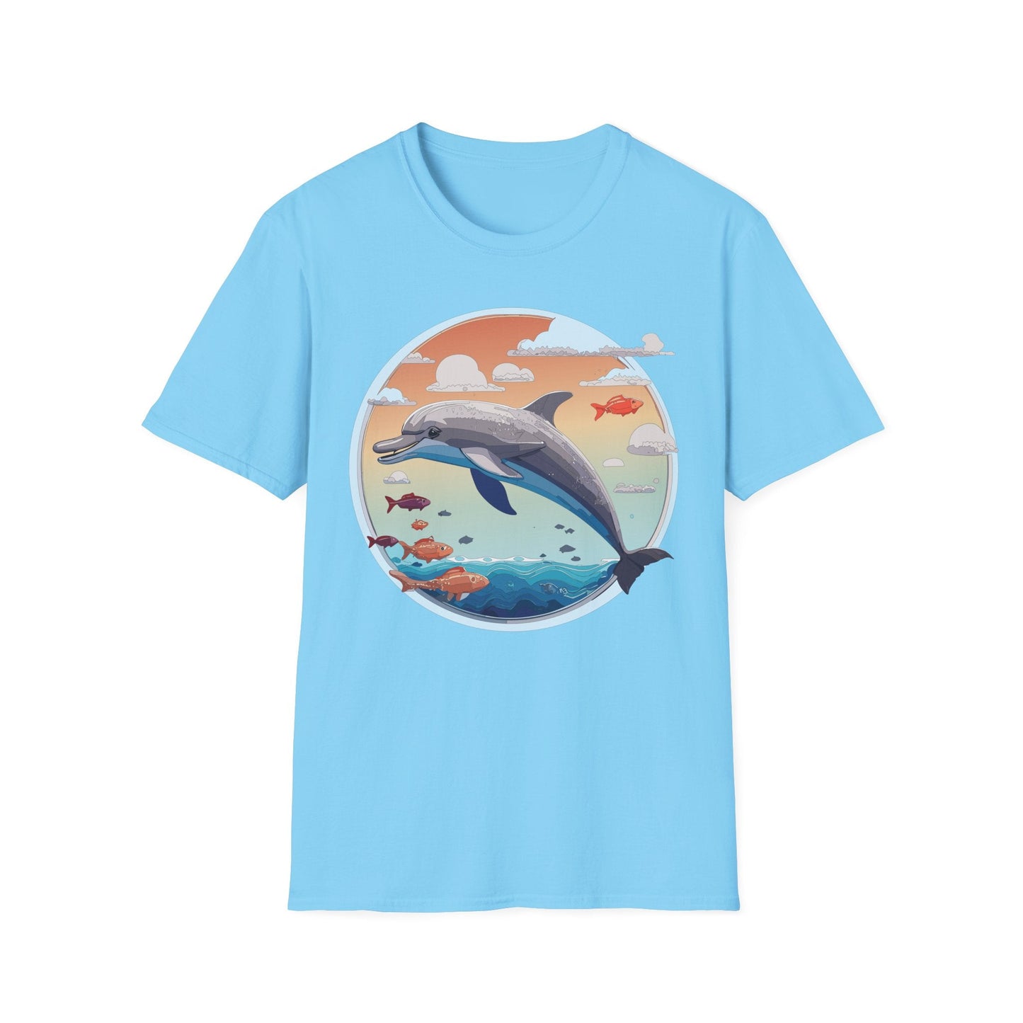 Dolphin Shirt Unisex Gildan Softstyle Cotton Tee For Men Women Dolphin Fish Animal Shirt