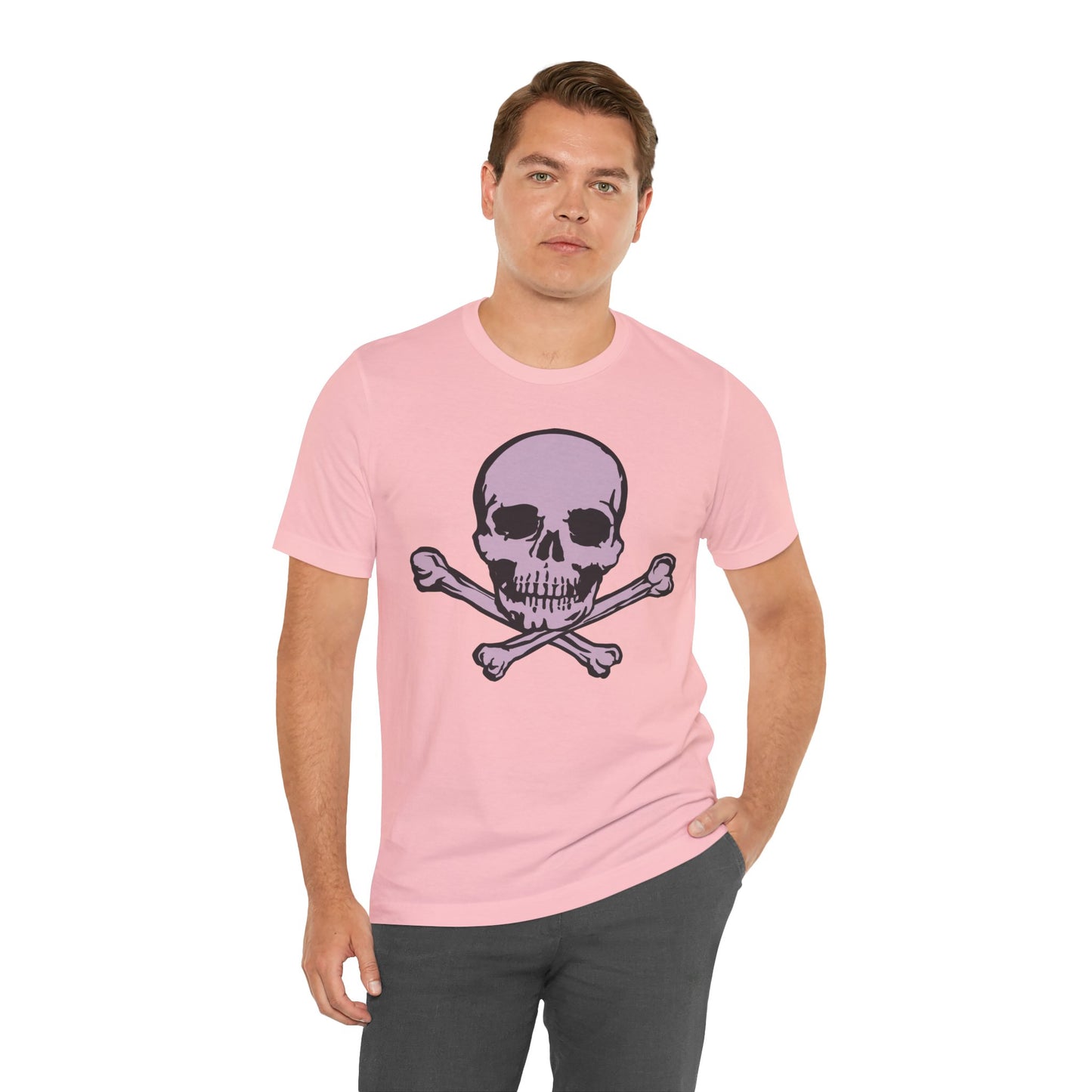 2-Pink Skull Graphic Design Tee, Skull Shirt, Vintage Tees, Art Design T-Shirt, Vintage Graphic Tee, Art Shirts with Skulls