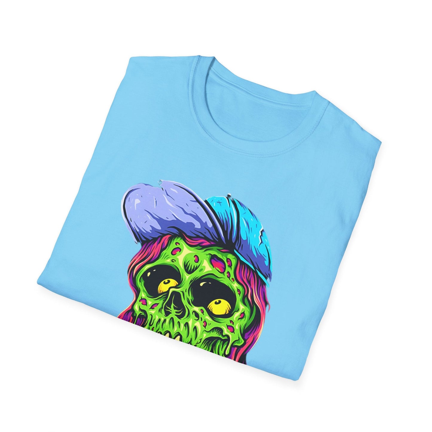 Unisex Skull Tee Shirt With Skeleton Artwork Gildan Softstyle 64000 Ring Spun Cotton