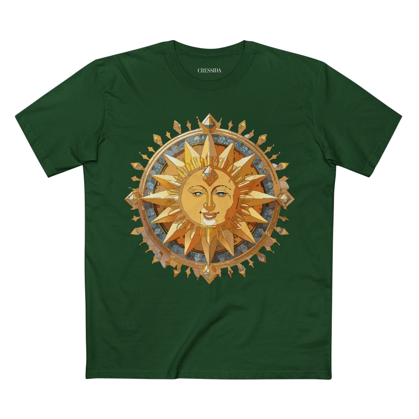 Gold Sun Graphic Unisex 100 Cotton T-Shirt with Golden Art Design 16