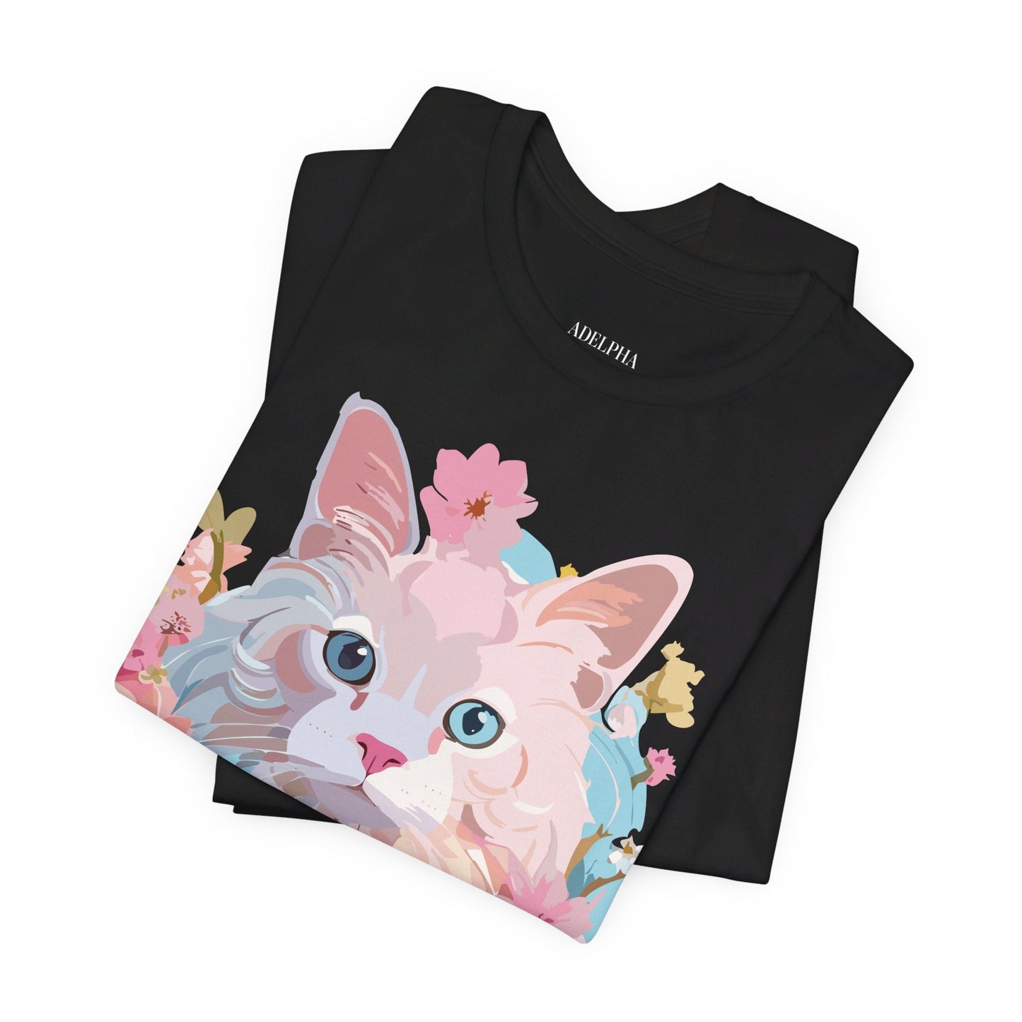 Cat Graphic Tee Unisex Shirt With Cat Art By Adelpha Vintage Inspired