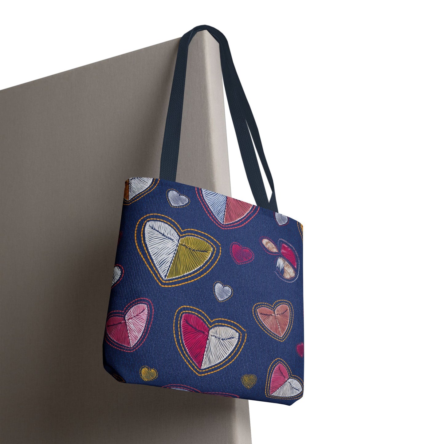 Love Day Graphic Design Denim Fabric Imitation Print Unisex Canvas Bag POLY 3 Sizes Tote Bag 201-7