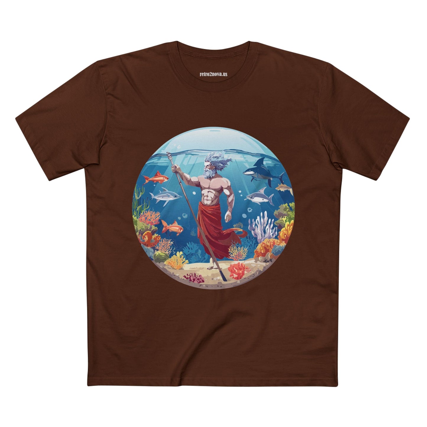 Retro2Nova Ocean Shirt Unisex Premium Cotton Tee With Original Art Design OP13 Exclusive Edition