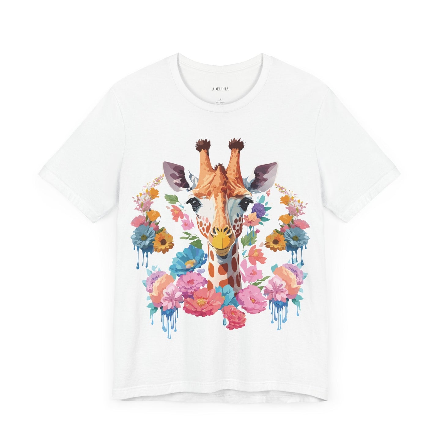 Giraffe Graphic Tee By Adelpha Unisex Short Sleeve Vintage Inspired Art Shirt Premium Quality