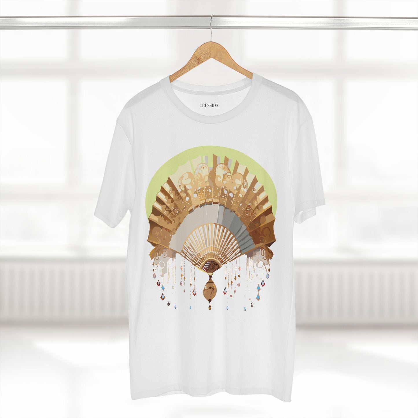 Antique Fan Graphic Design T-Shirt Unisex 100 Cotton Floral Carnival Artwork Tee 18