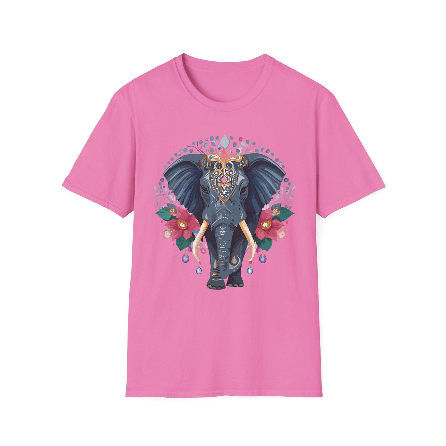 Elephant Graphic T Shirt Unisex Cotton Tee Softstyle Gildan 64000 Elephant Design