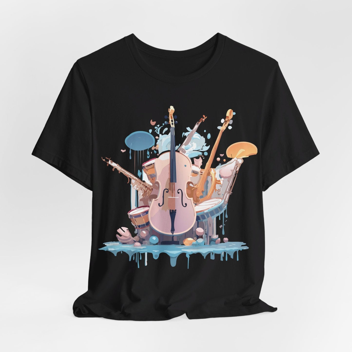 Music Graphic Unisex 100 Cotton Vintage Art with Musical Elements Tee 81