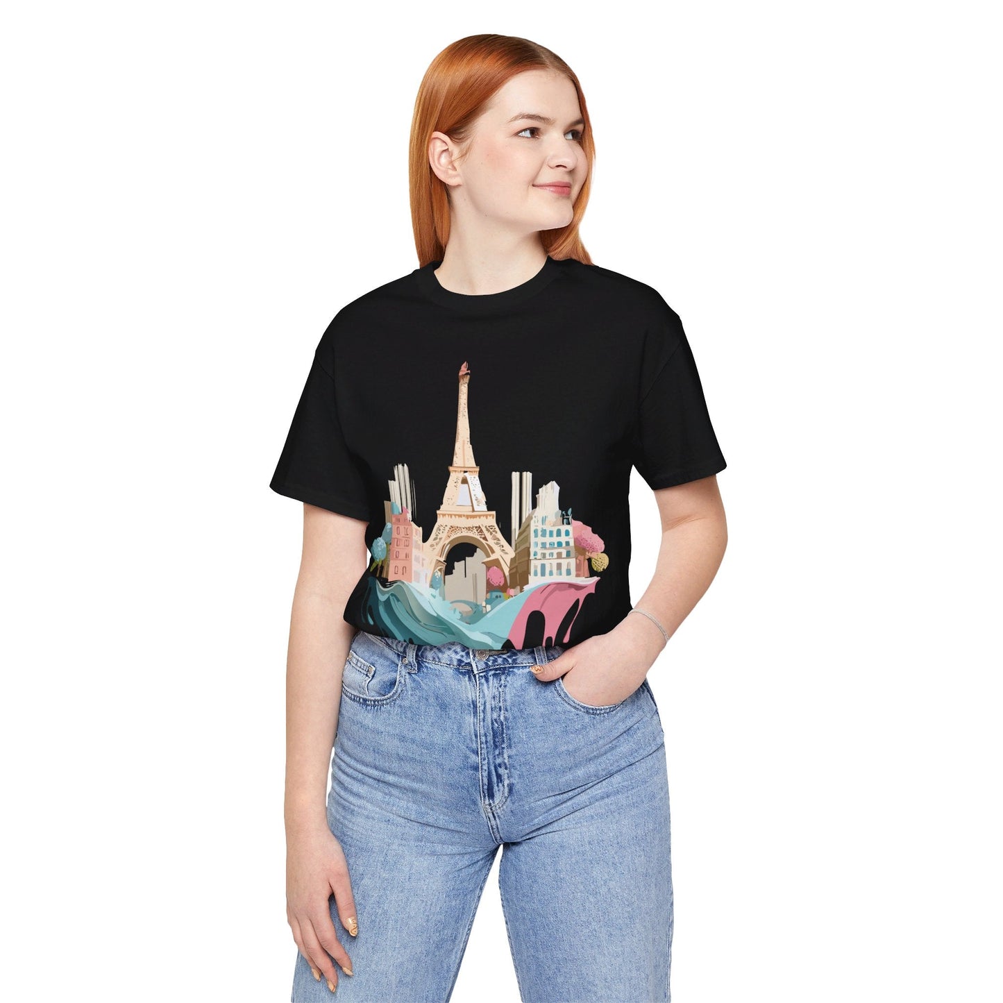 Paris Tourist Shirt Graphic Tee Unisex Jersey Short Sleeve Art Design By Adelpha Vintage Inspired