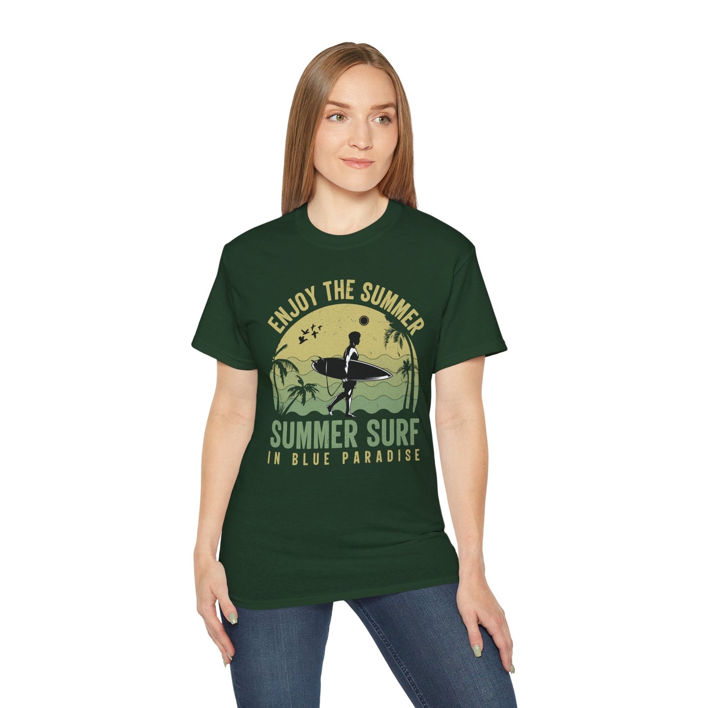 Summer Surf Art Design T Shirt TeeGallery Gildan 2000 Unisex Cotton Tee Apparel Collection