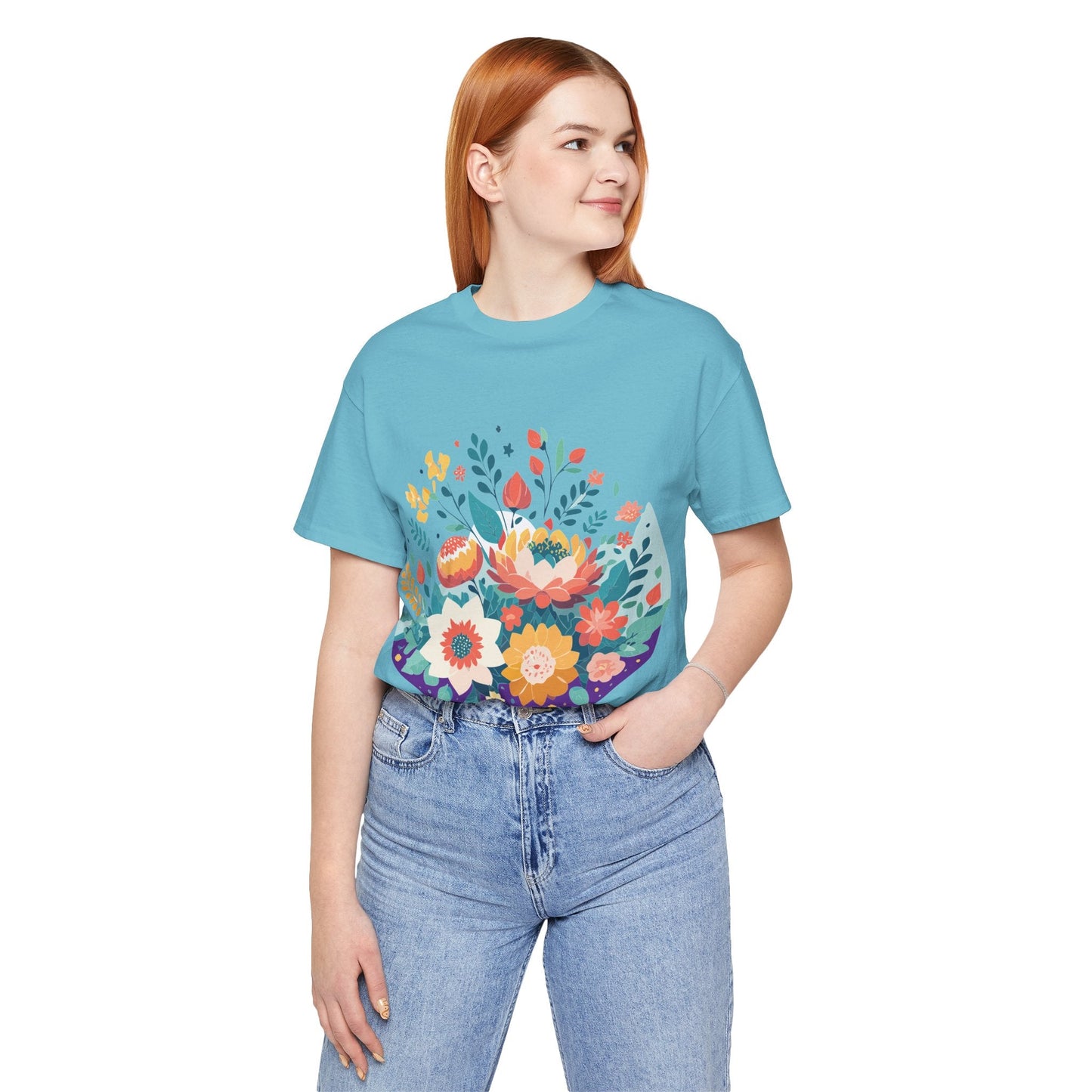 Flowers Shirt Floral Shirt Unisex Jersey Short Sleeve Tee Breathable Fabric Free Shipping