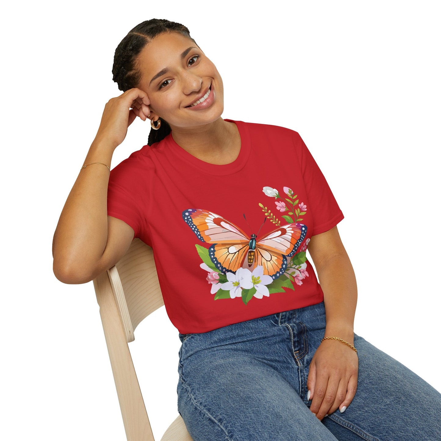 Butterfly Shirt Unisex T Shirt Gildan 64000 Softstyle 100 Percent Ring Spun Cotton