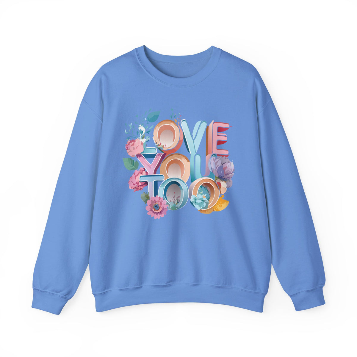 Floral Love Graphic Valentine's Day Sweatshirt Unisex 50/50 Cotton-Poly Sweatshirt w52