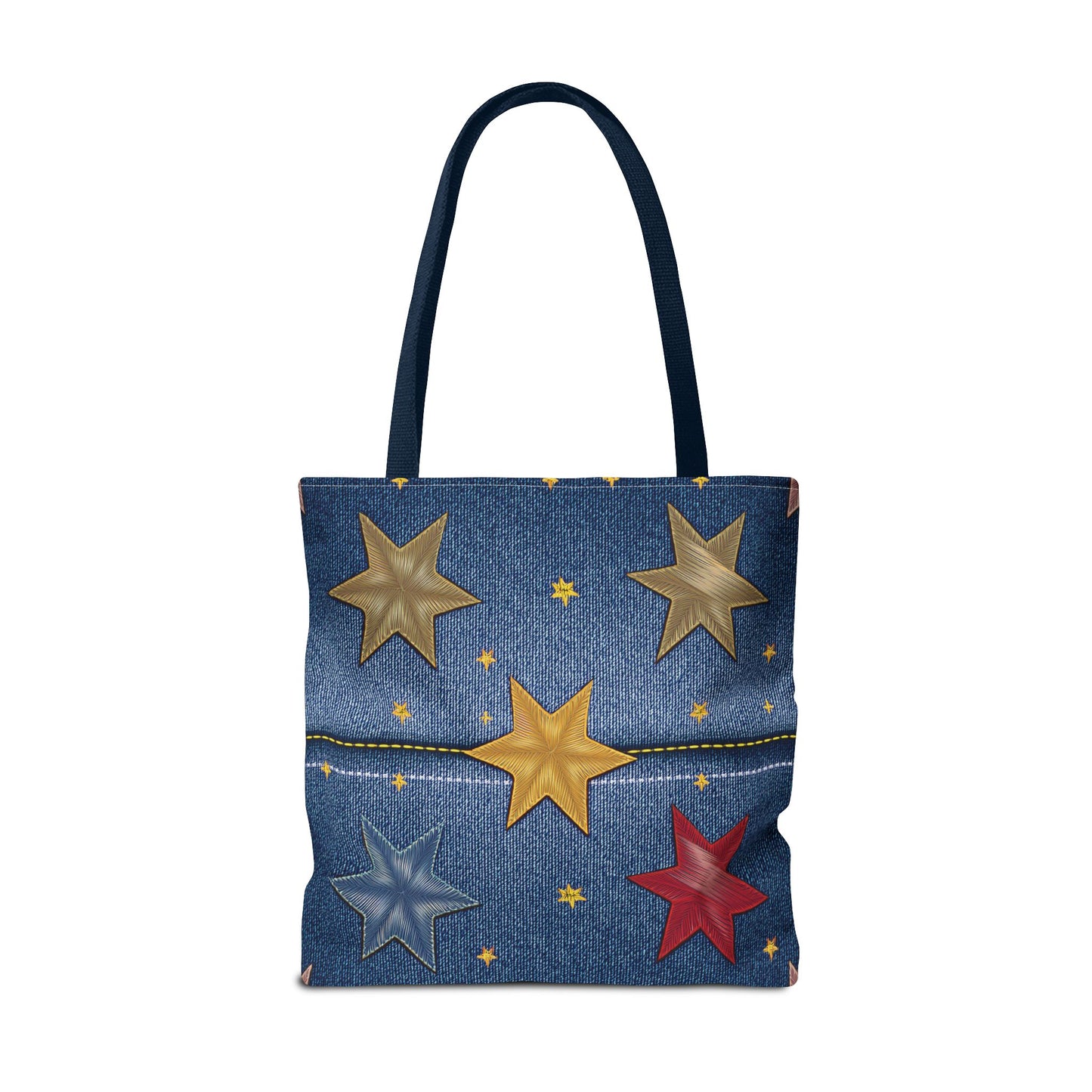 Denim Fabric Imitation Print Unisex Canvas Bag Poly Spun 3 Sizes Tote Bag 181-3
