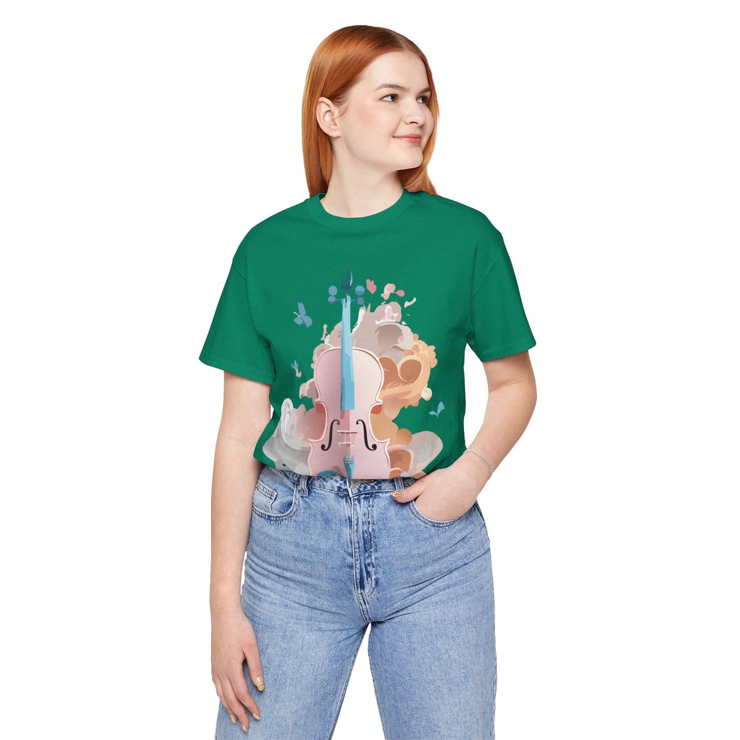 Music Graphic Unisex 100 Cotton Vintage Art with Musical Elements Tee 11