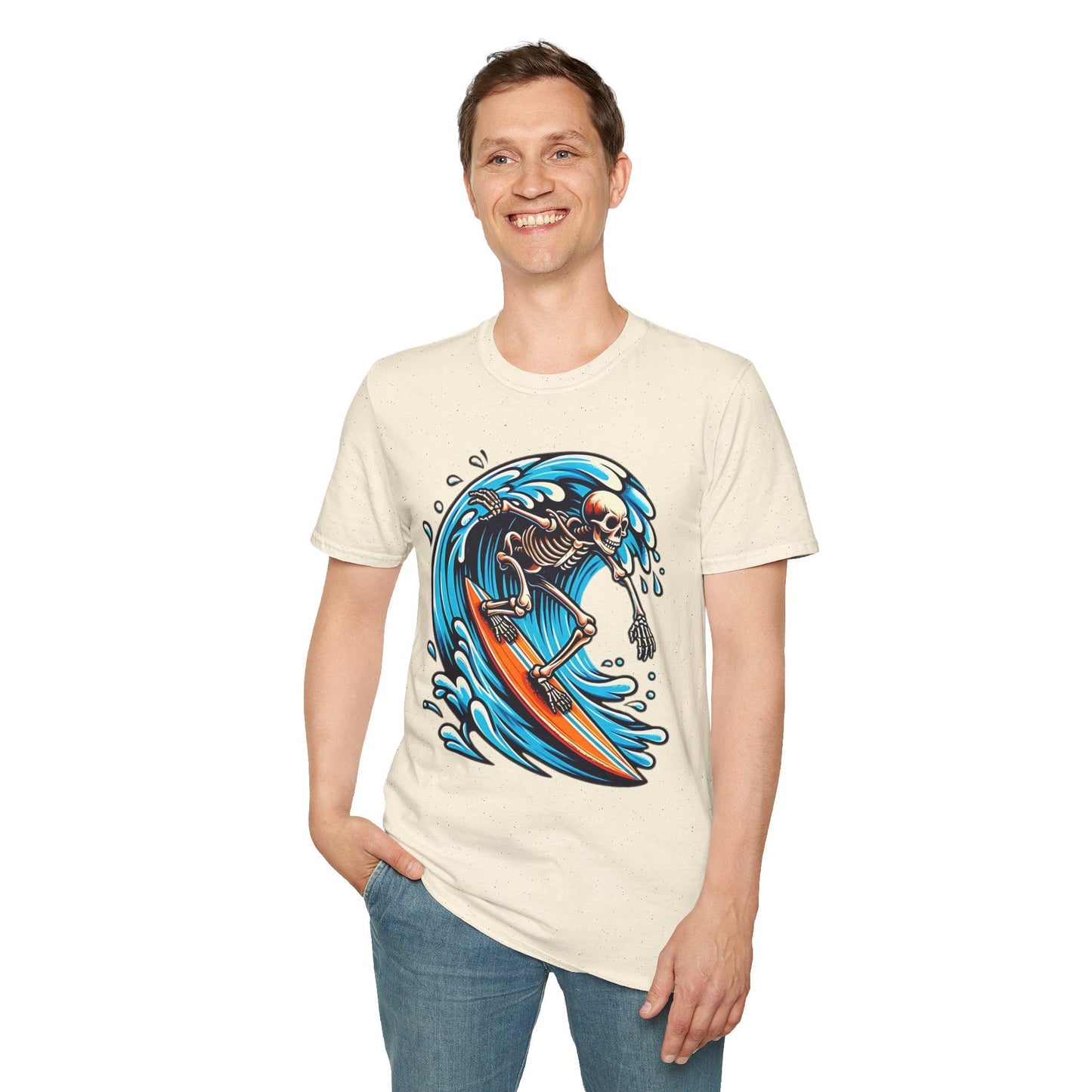 Skull Tee Shirt With Skeleton Art Design Unisex Gildan Softstyle 64000 Ring Spun Cotton Tee