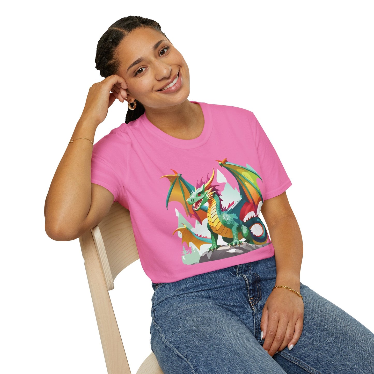 Dragon Graphic Unisex Cotton Softstyle Art Design Tee With Animals 2