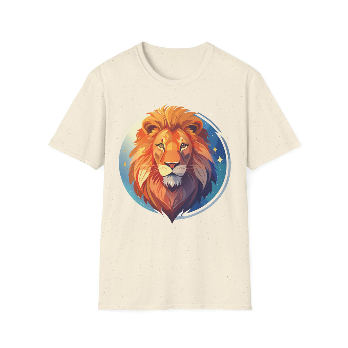 Regal Lion Portrait T-Shirt | Colorful Lion Face Illustration