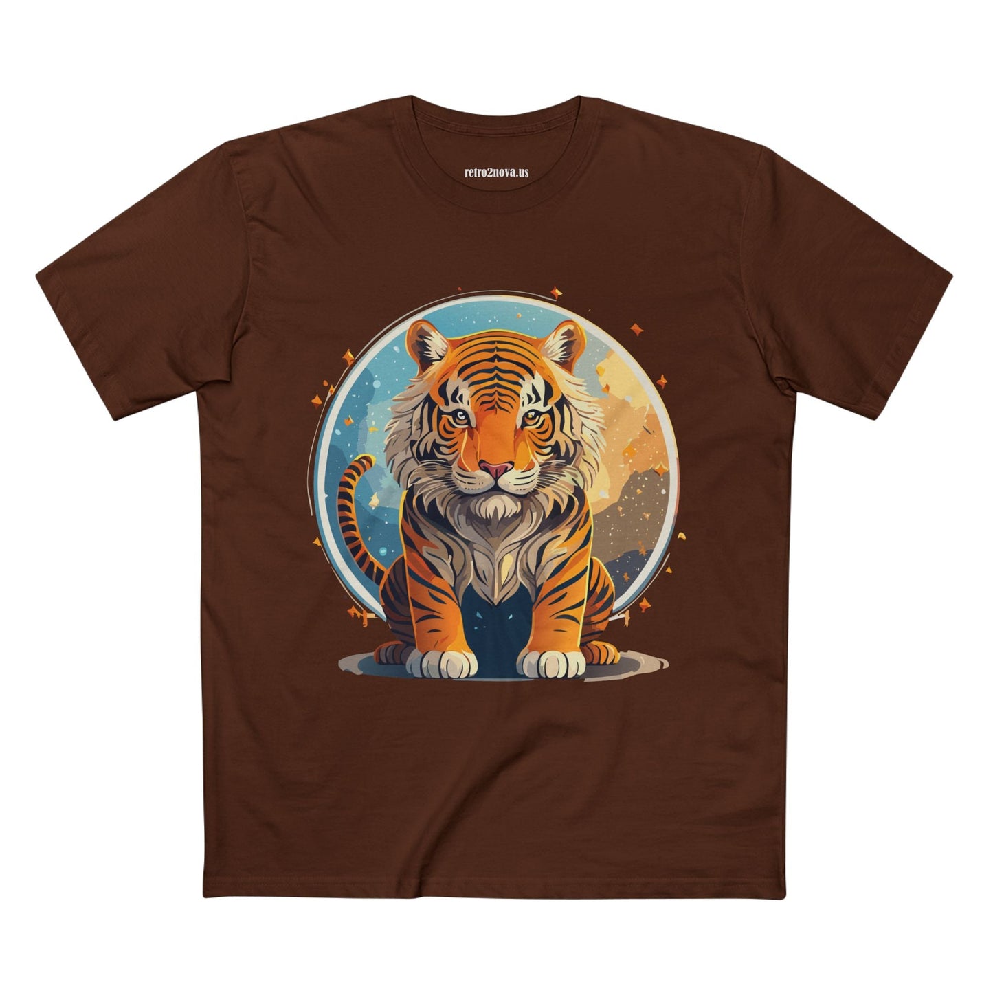 Unisex Premium Cotton Staple Tee With Original Tiger Art Design From Retro2Nova Art Collection For Everyday Comfort