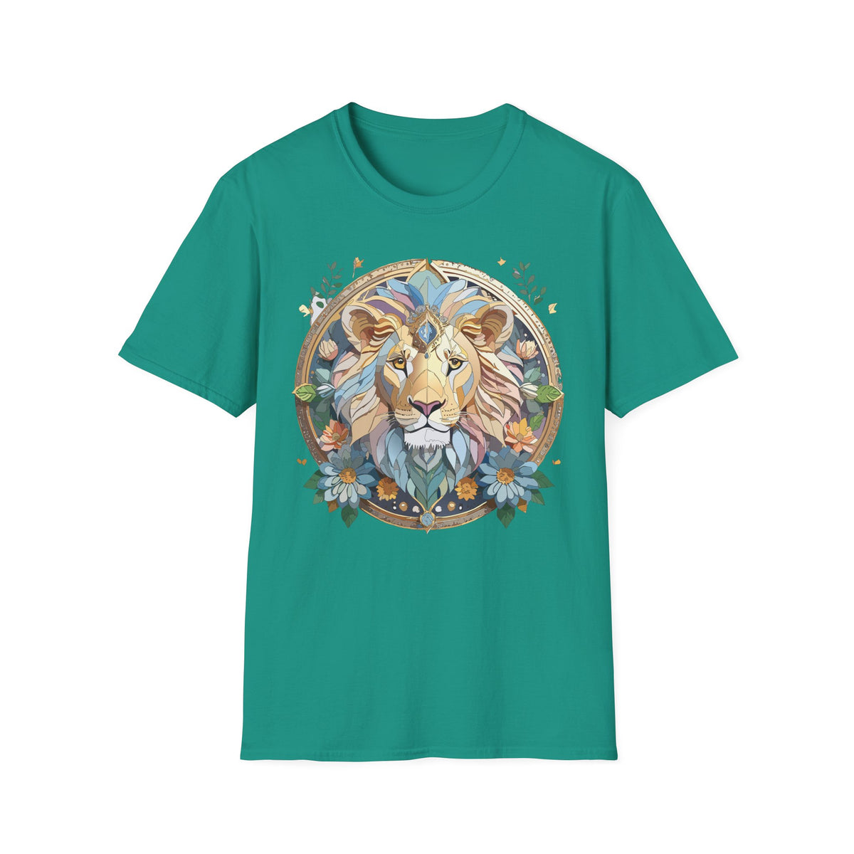 Boho Geometric Lion Tee | Lion Face T-Shirt, Bohemian Animal Graphic
