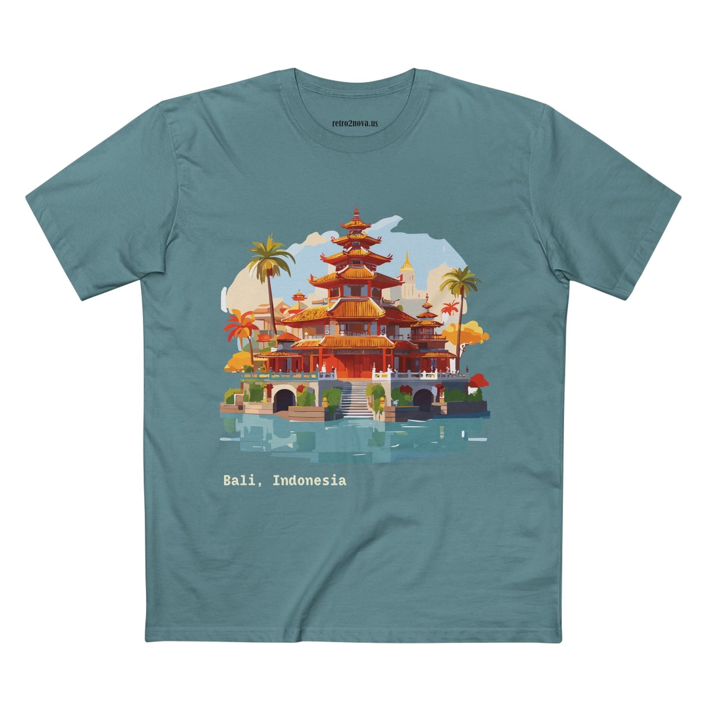 Travel Shirt Bali Tourist Unisex Premium Cotton Art Design Tee By Retro2Nova Collection Edition