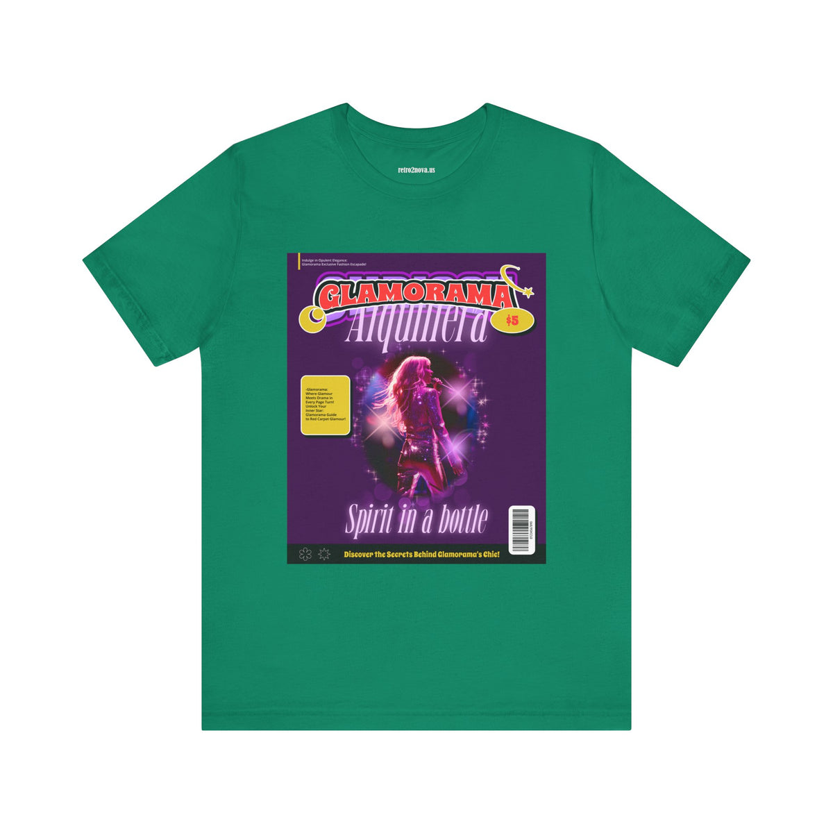 Magazine Cover Graphic Unisex Cotton Bella+Canvas Tee with Retro Poster ab26