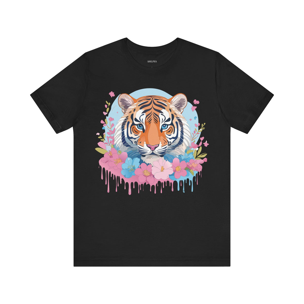 Tiger Graphic Unisex Cotton Bella+Canvas Tee with Art Animal Design e71