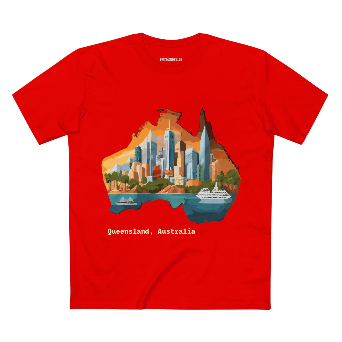 Queensland Australia skyline Tee | Australia map cityscape shirt
