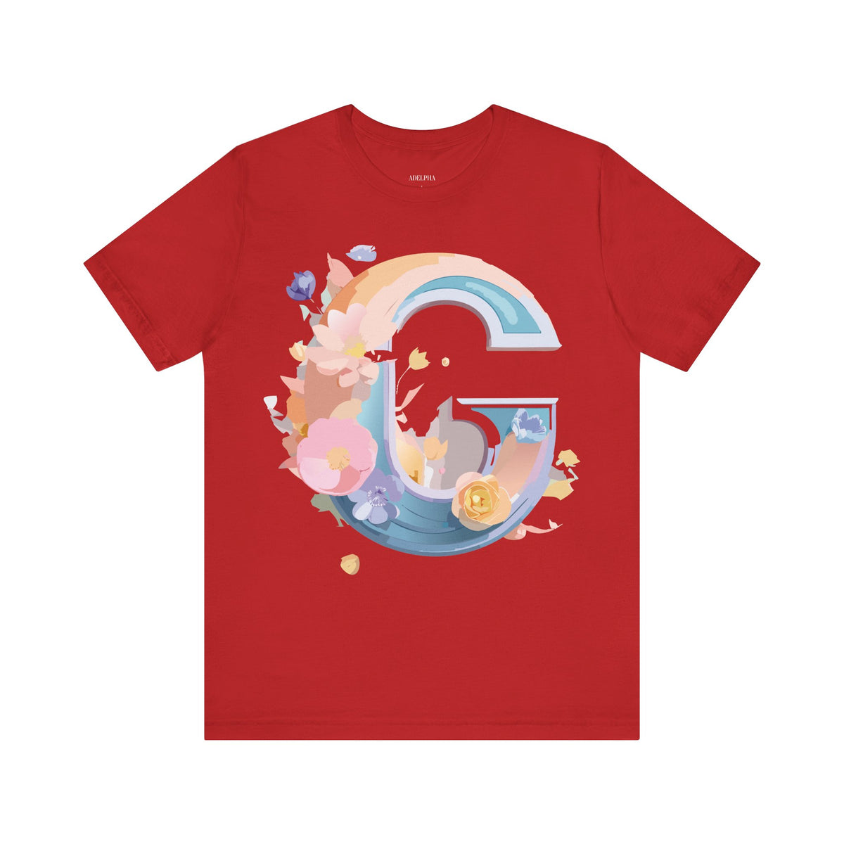 Letter G Graphic Unisex Cotton Bella+Canvas Tee with Art Letter Design