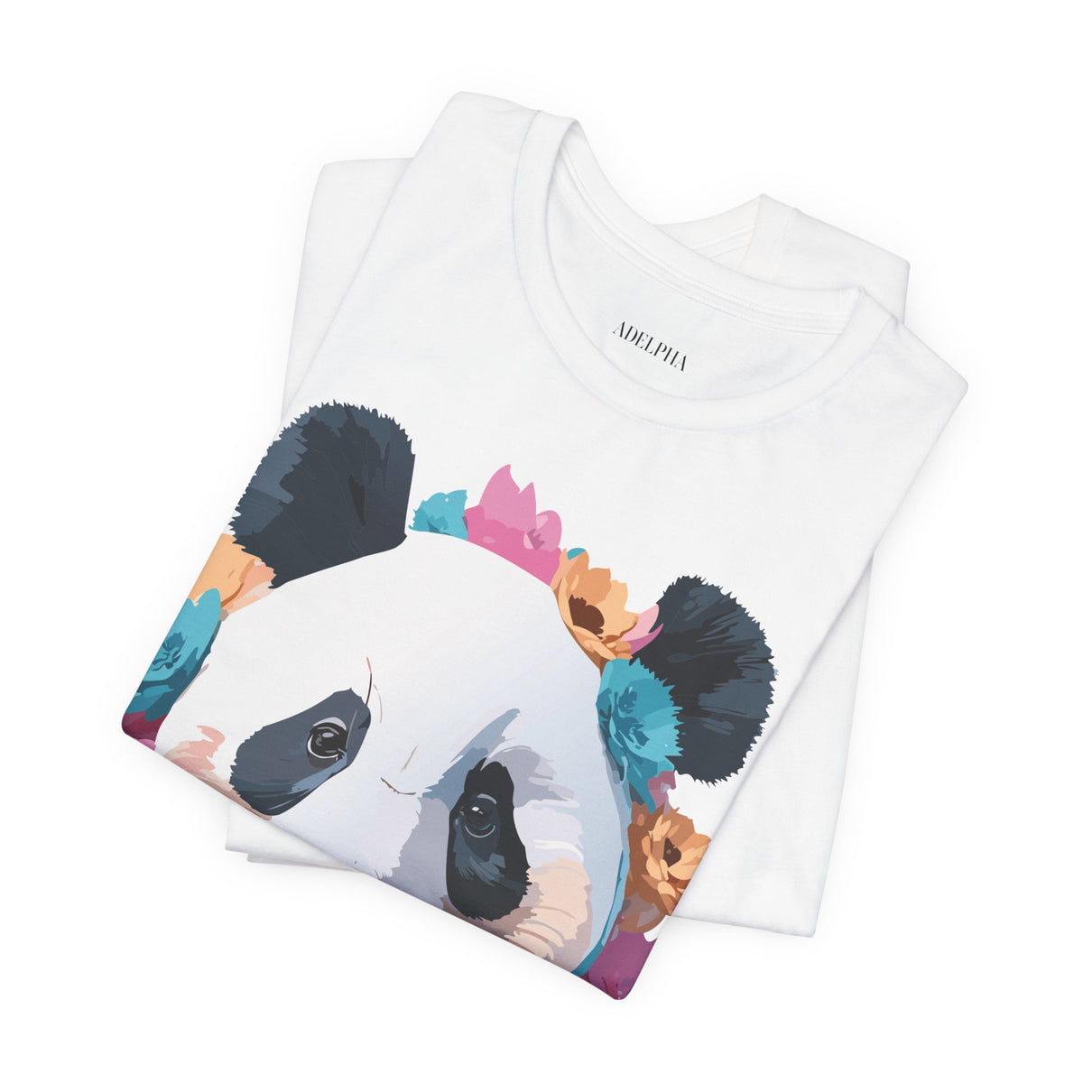 Panda Graphic Unisex Cotton Bella+Canvas Tee with Art Animal Design e141