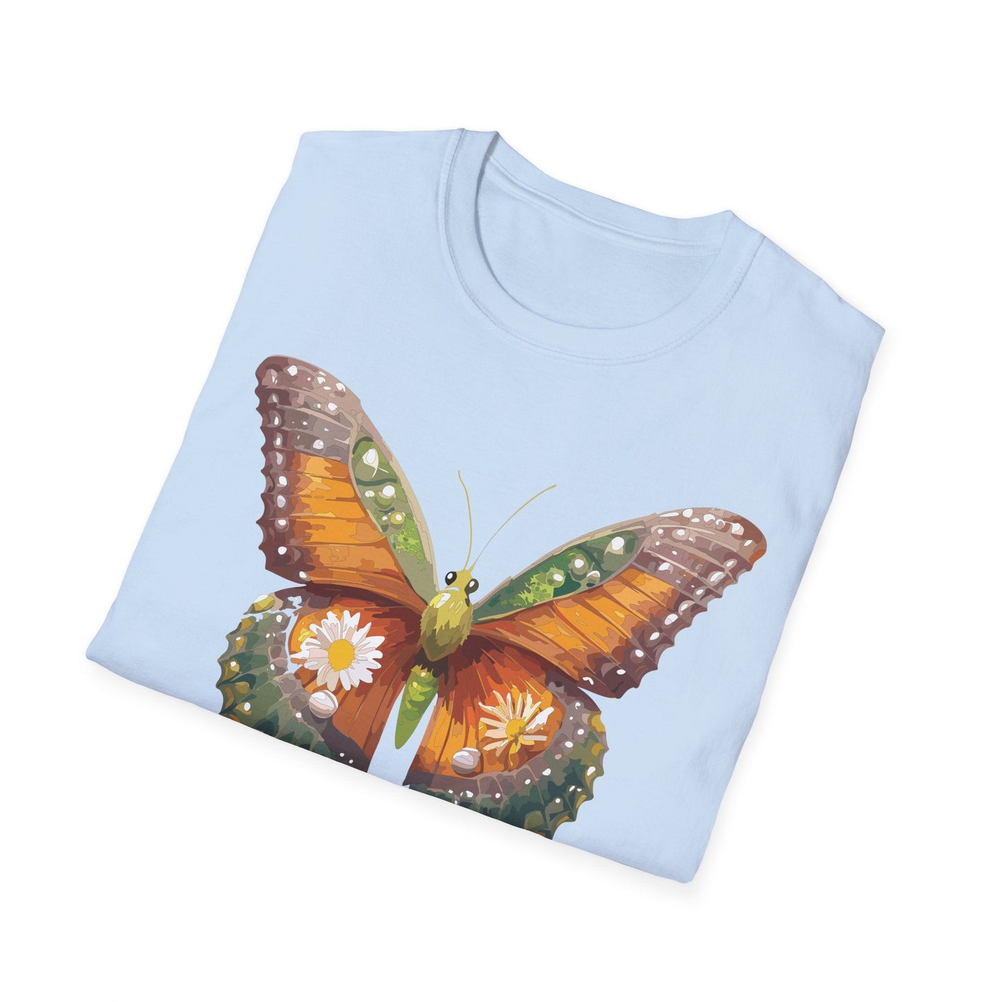 Butterfly T Shirt Unisex Monarch Shirt Gildan Softstyle 64000 100 Percent Ring Spun Cotton