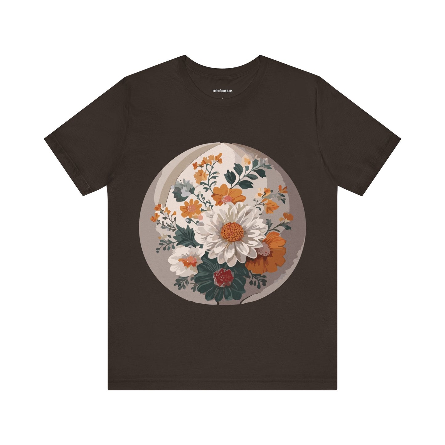 Retro2Nova Floral Shirt Unisex Jersey Short Sleeve Tee From Flowers Collection Free Shipping