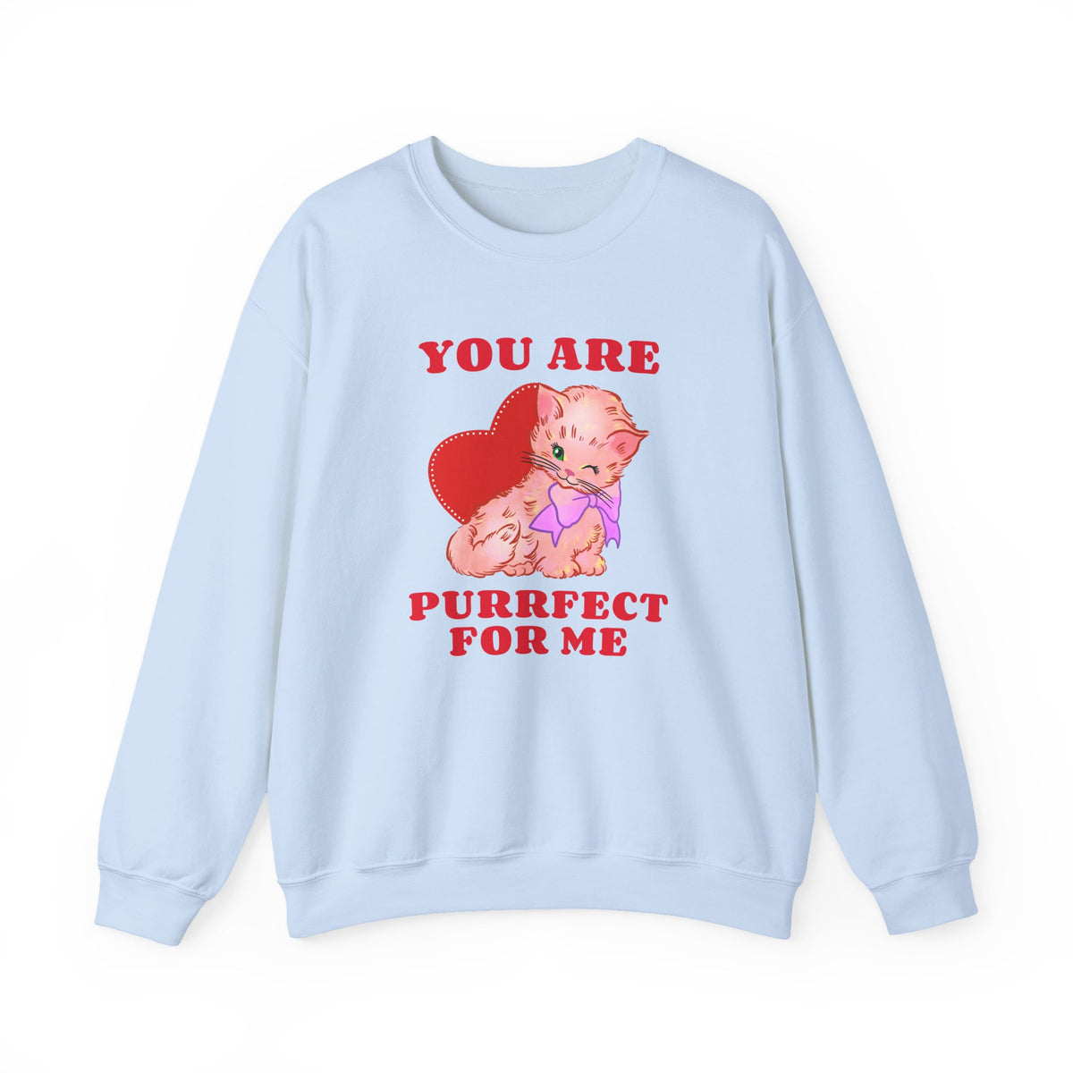 Cat Graphic Valentine's Day Sweatshirt Unisex 50/50 Cotton-Poly Animal Sweatshirt w09