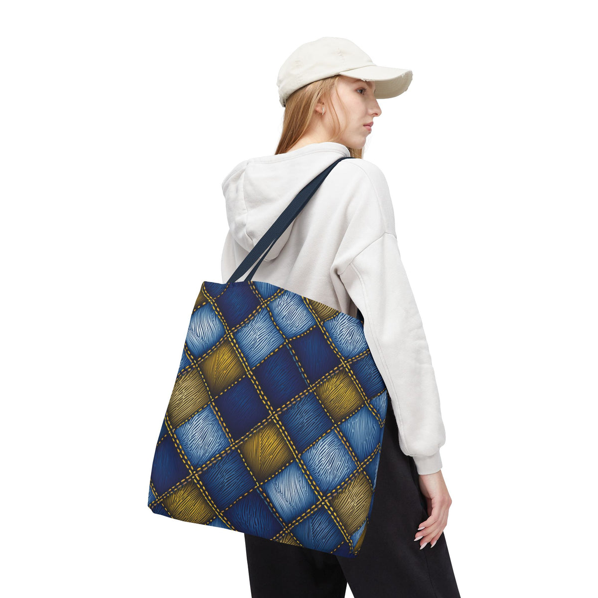 Denim Fabric Imitation Print Unisex Canvas Bag Poly Spun 3 Sizes Tote Bag 143