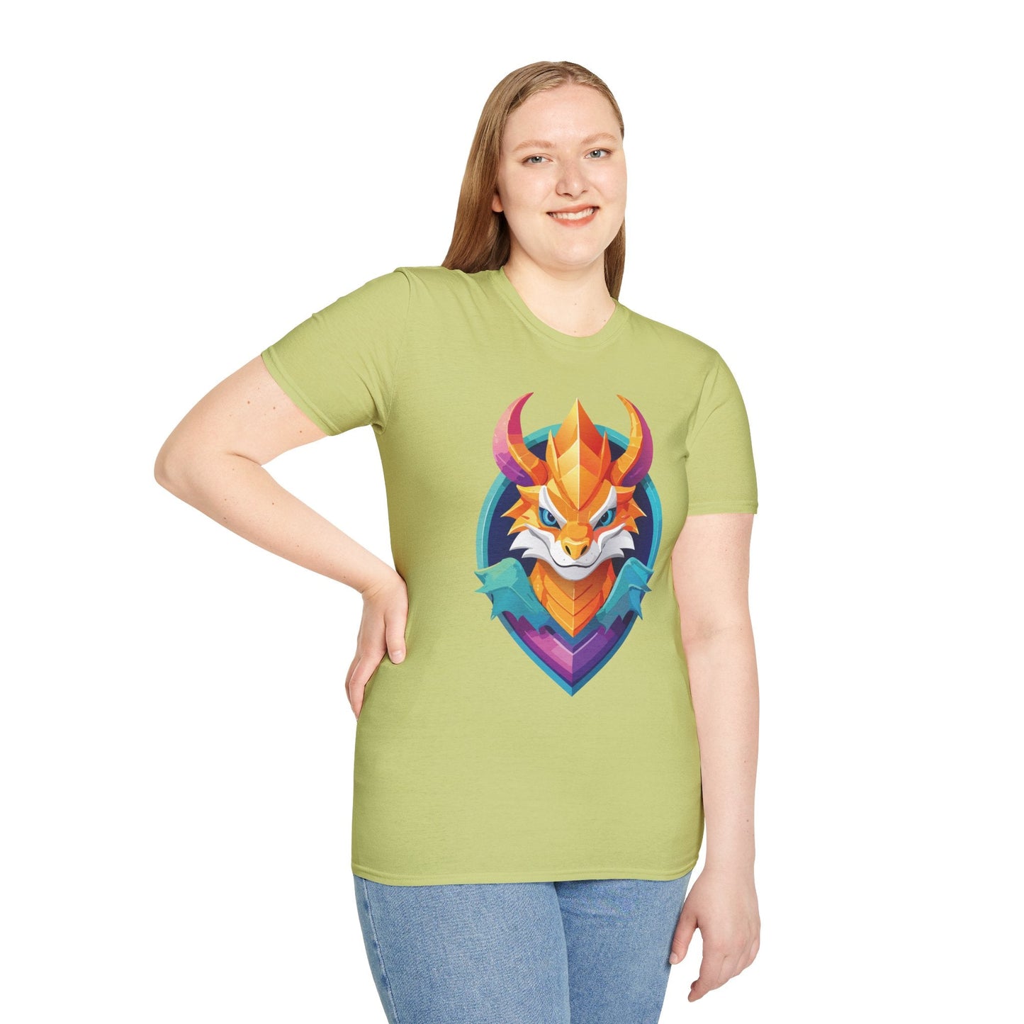 Dragon Graphic Unisex Cotton Softstyle Art Design Tee With Animals 4