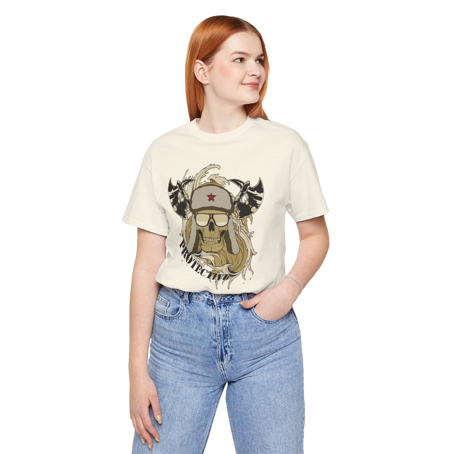 Viking Skull Graphic with Horned Helmet T-Shirt Captain Design Tee Art-41