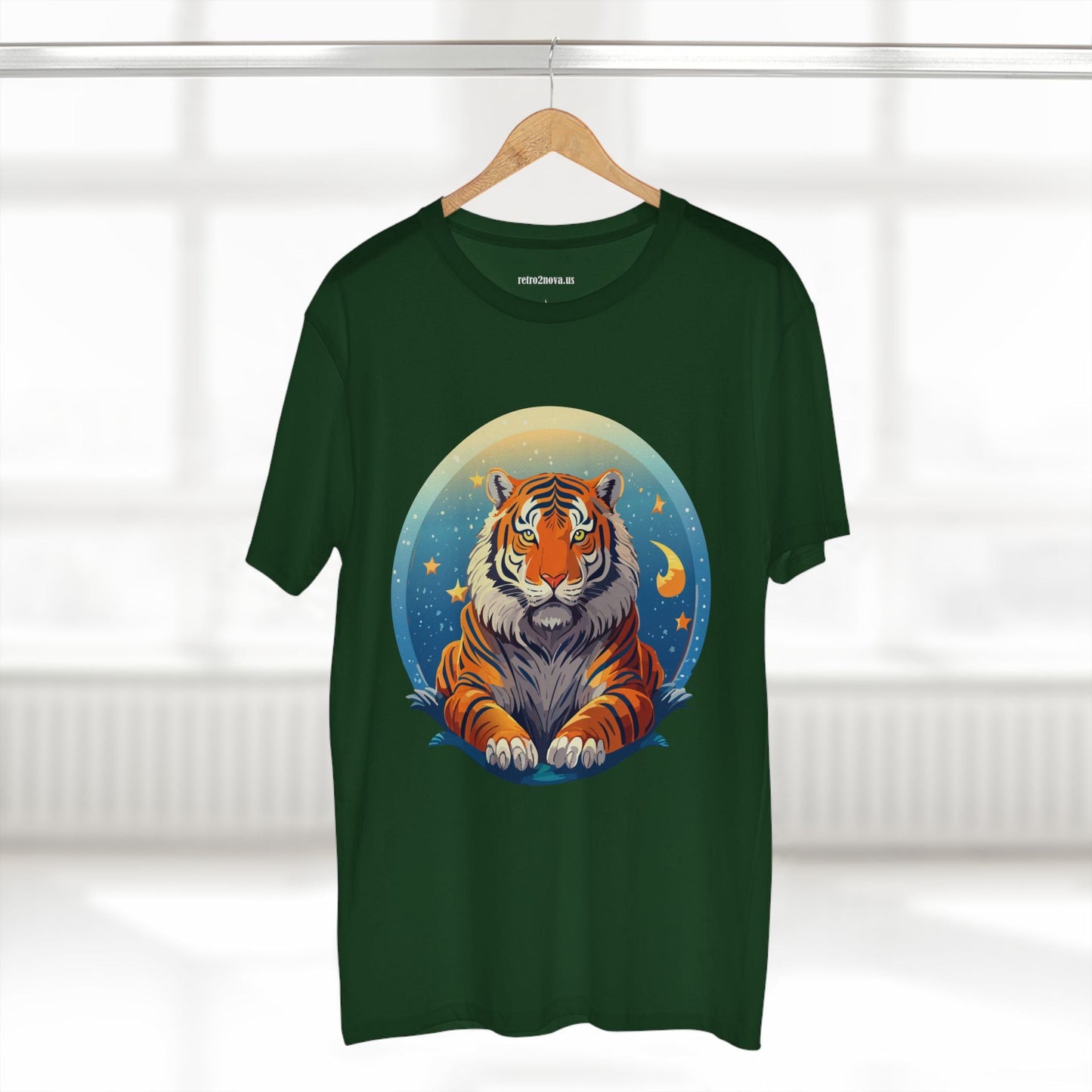 Tiger Animal Shirt Unisex Premium Cotton Tee With Original Art Design By Retro2Nova Soft Comfortable Everyday Wear