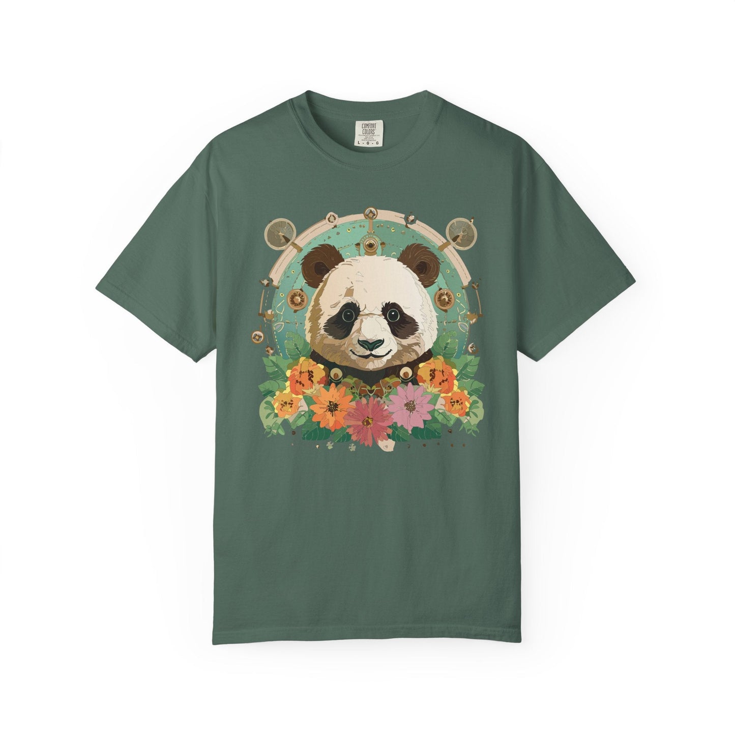 Panda Portrait Graphic T-Shirt Unisex Cotton Floral Animal Art Tee p3