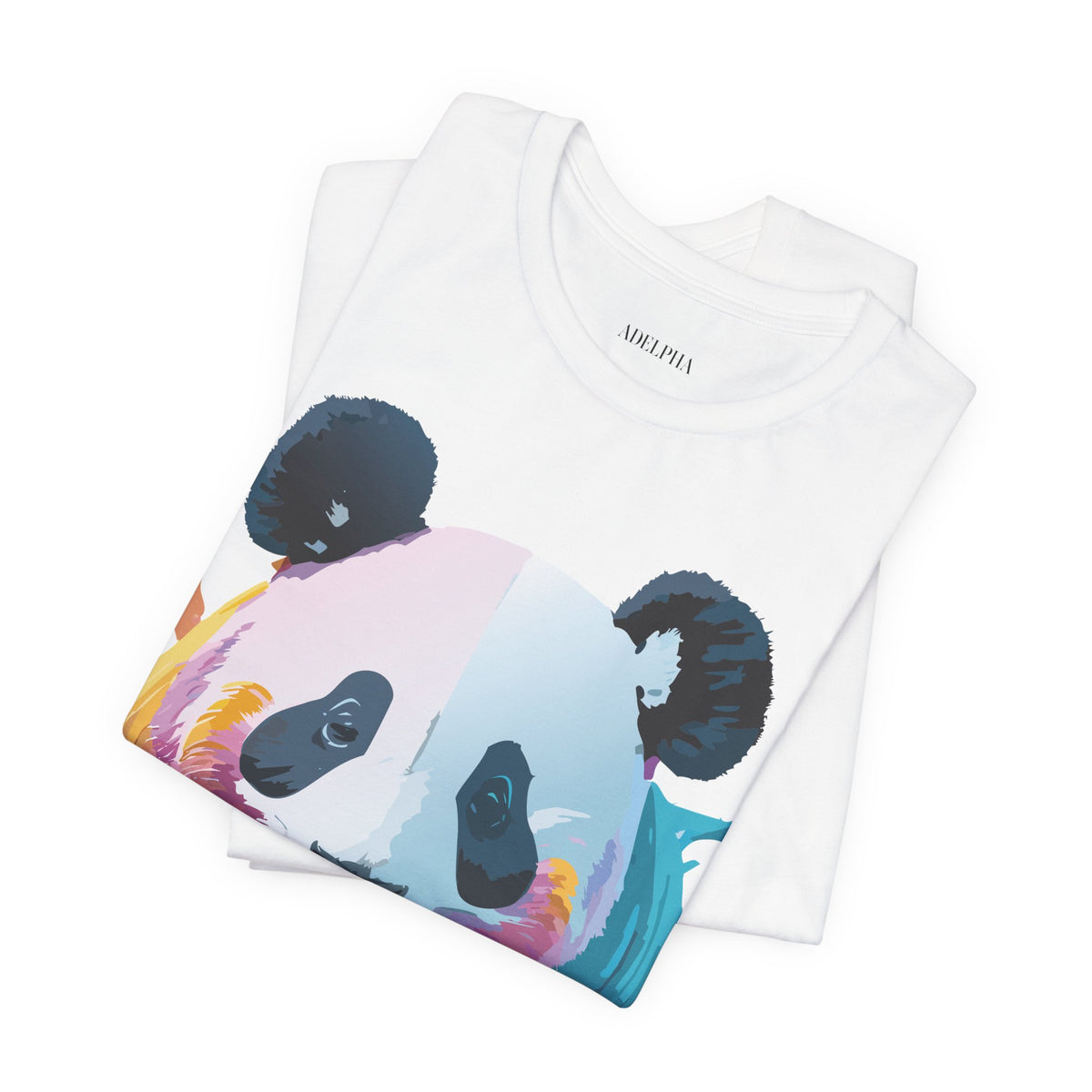 Panda Graphic Unisex Cotton Bella+Canvas Tee with Art Animal Design e147