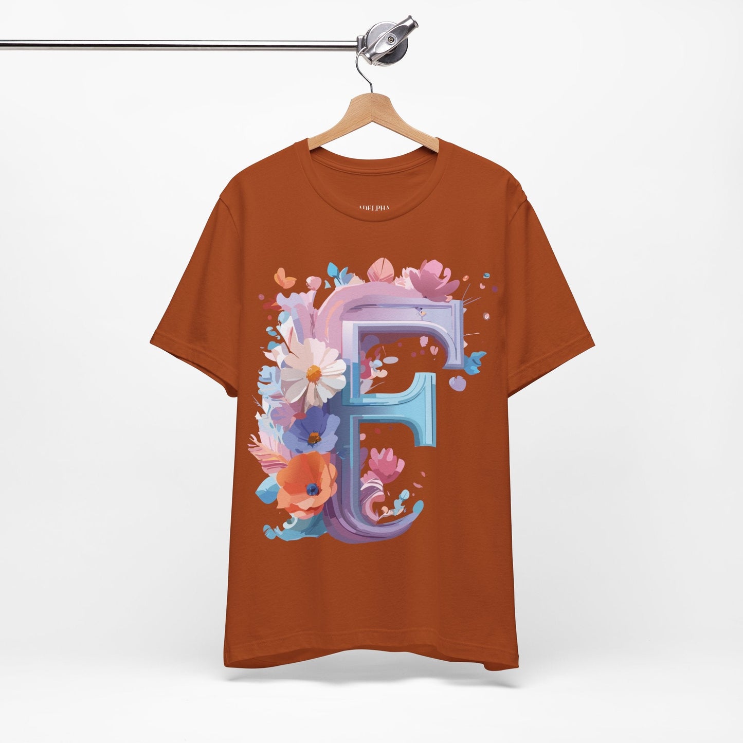 Letter F Shirt Graphic Tee Unisex Vintage Inspired Artwork From Adelpha Premium Short Sleeve