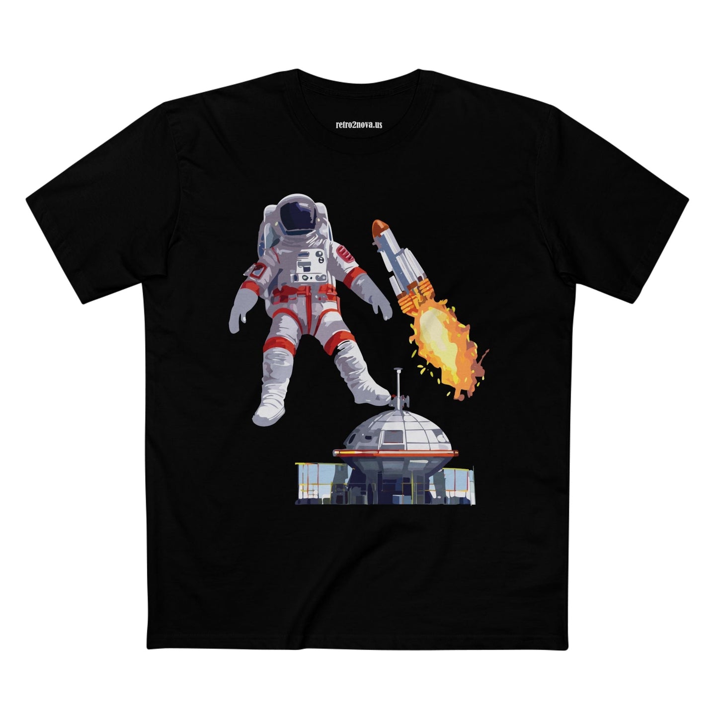 Cosmos Astronaut Shirt Unisex Premium Cotton Tee With Original Art Design Retro2Nova Collection