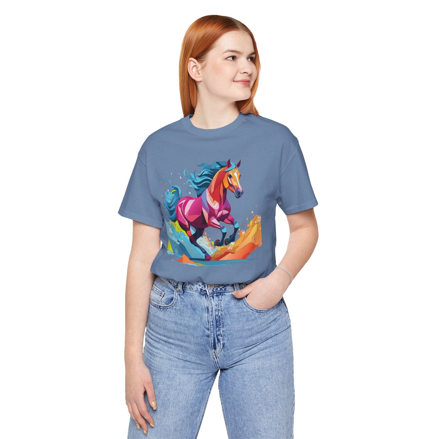 Unisex Animal Tee Shirt With Wild Animals Art Design Short Sleeve Casual Wear Everyday