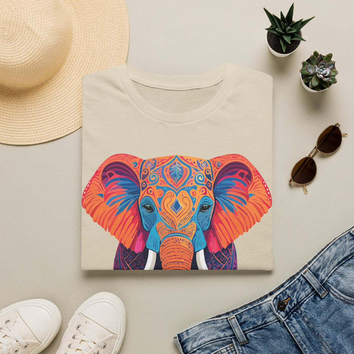 Colorful Mandala Elephant T-Shirt | Boho Animal Graphic Tee