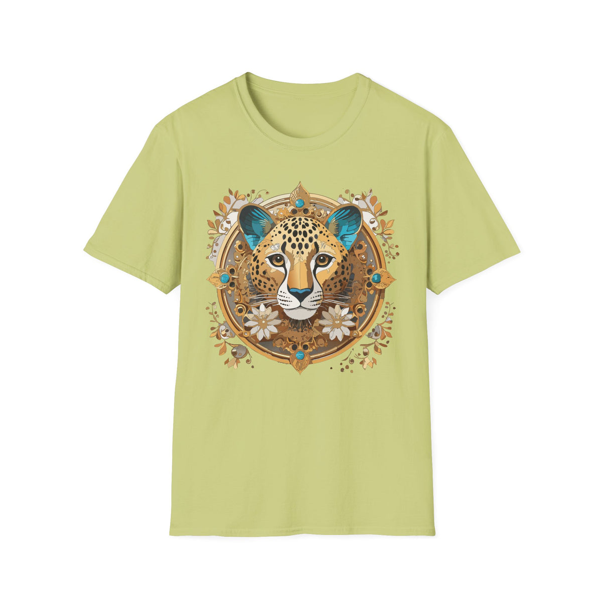 Boho Cheetah Mandala T-Shirt | Leopard Face Graphic Tee